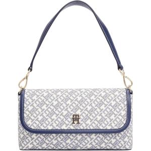 Tommy Hilfiger womens Monogram Shoulder Bag With Removable Crossbody Strap(Space Blue Print)
