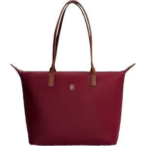 Tommy Hilfiger womens Popette Large Tote Bag With Zipper(Deep Rouge)