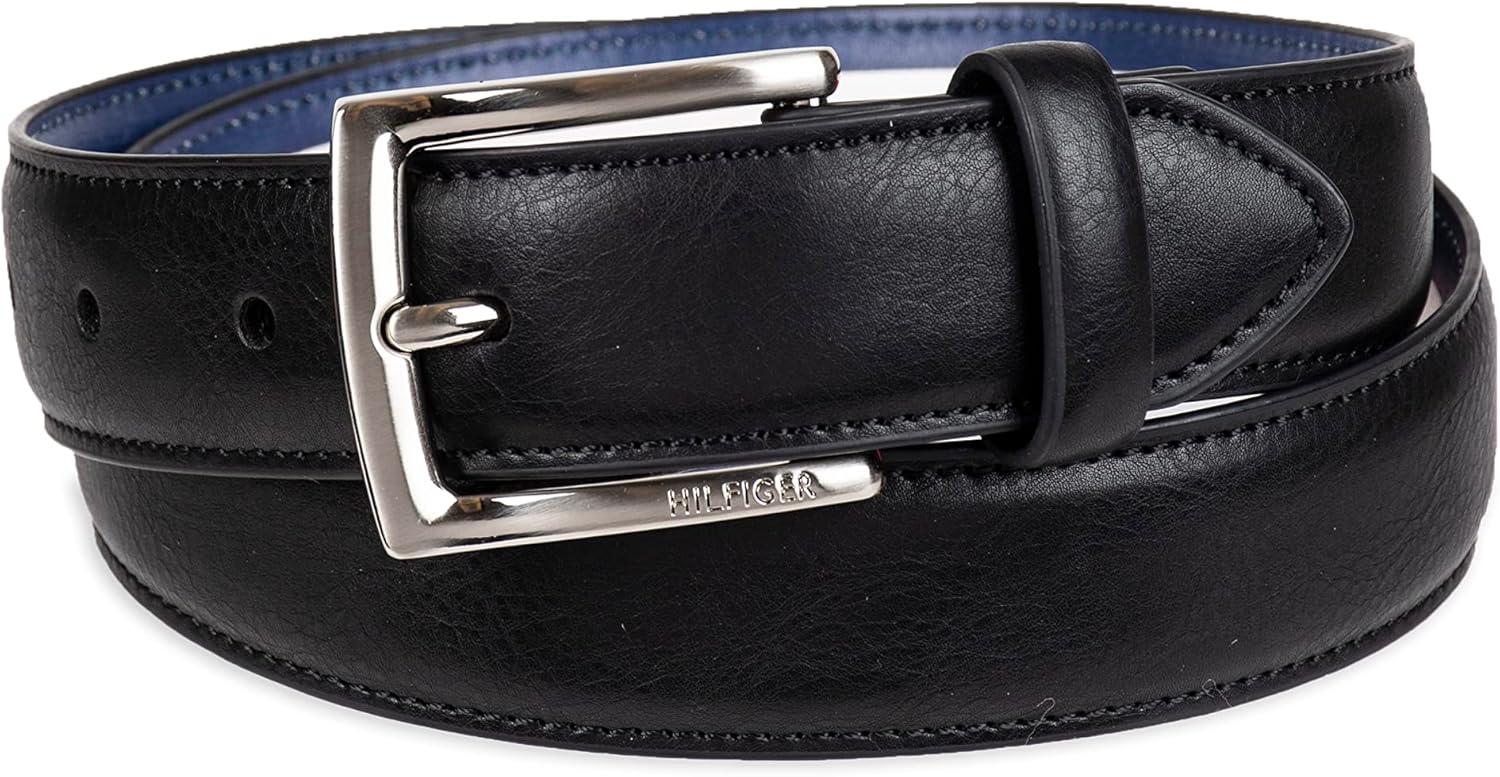imageTommy Hilfiger Big Boys Casual Belt for Jeans Pants UniformClassic Black
