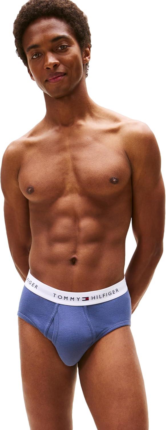 imageTommy Hilfiger Mens Cotton Classic 4Pack Brief1 Breezy Blue 1 Bank Blue 2 Desert Sky