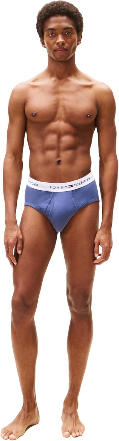 imageTommy Hilfiger Mens Cotton Classic 4Pack Brief1 Breezy Blue 1 Bank Blue 2 Desert Sky