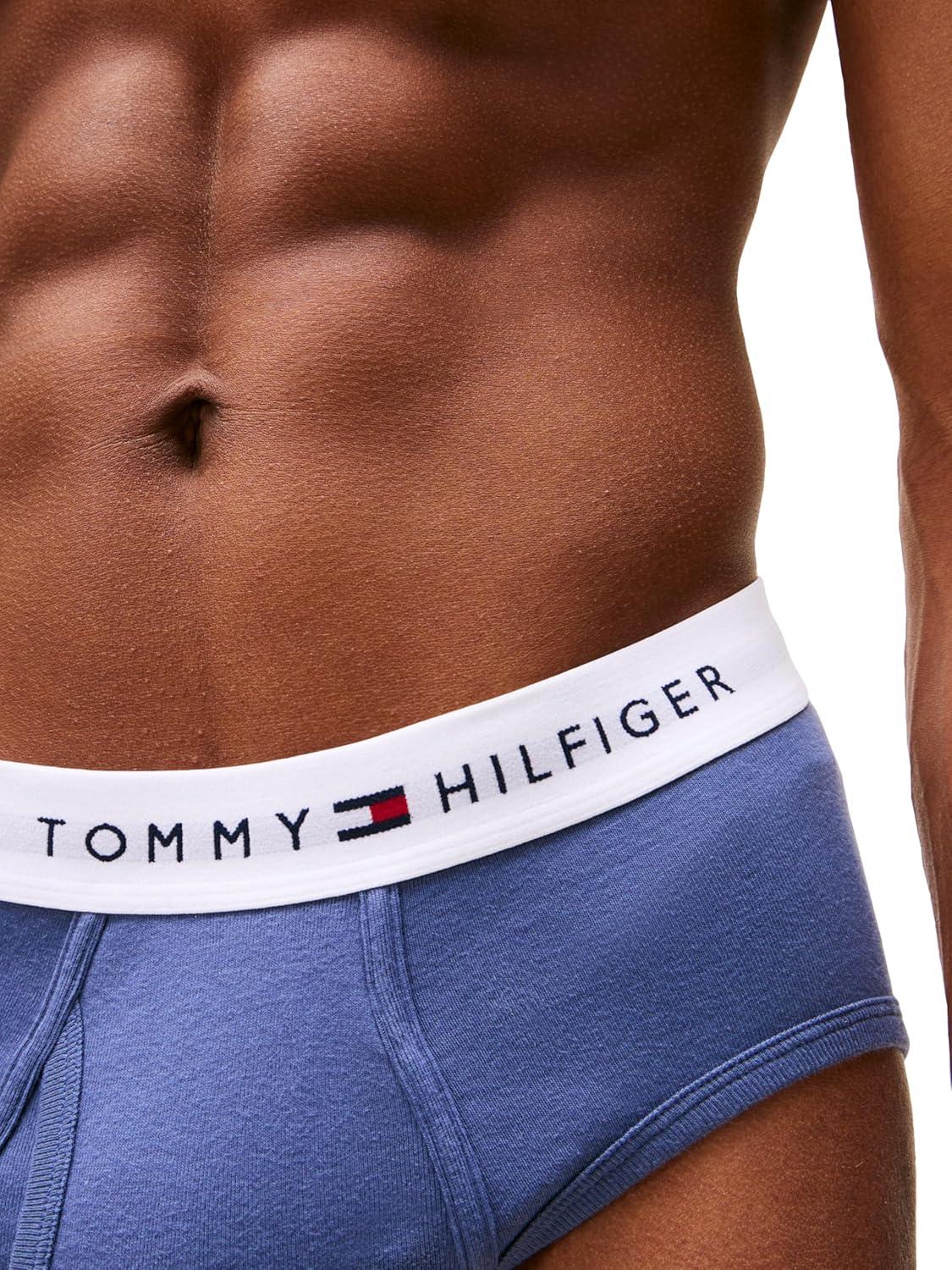 imageTommy Hilfiger Mens Cotton Classic 4Pack Brief1 Breezy Blue 1 Bank Blue 2 Desert Sky