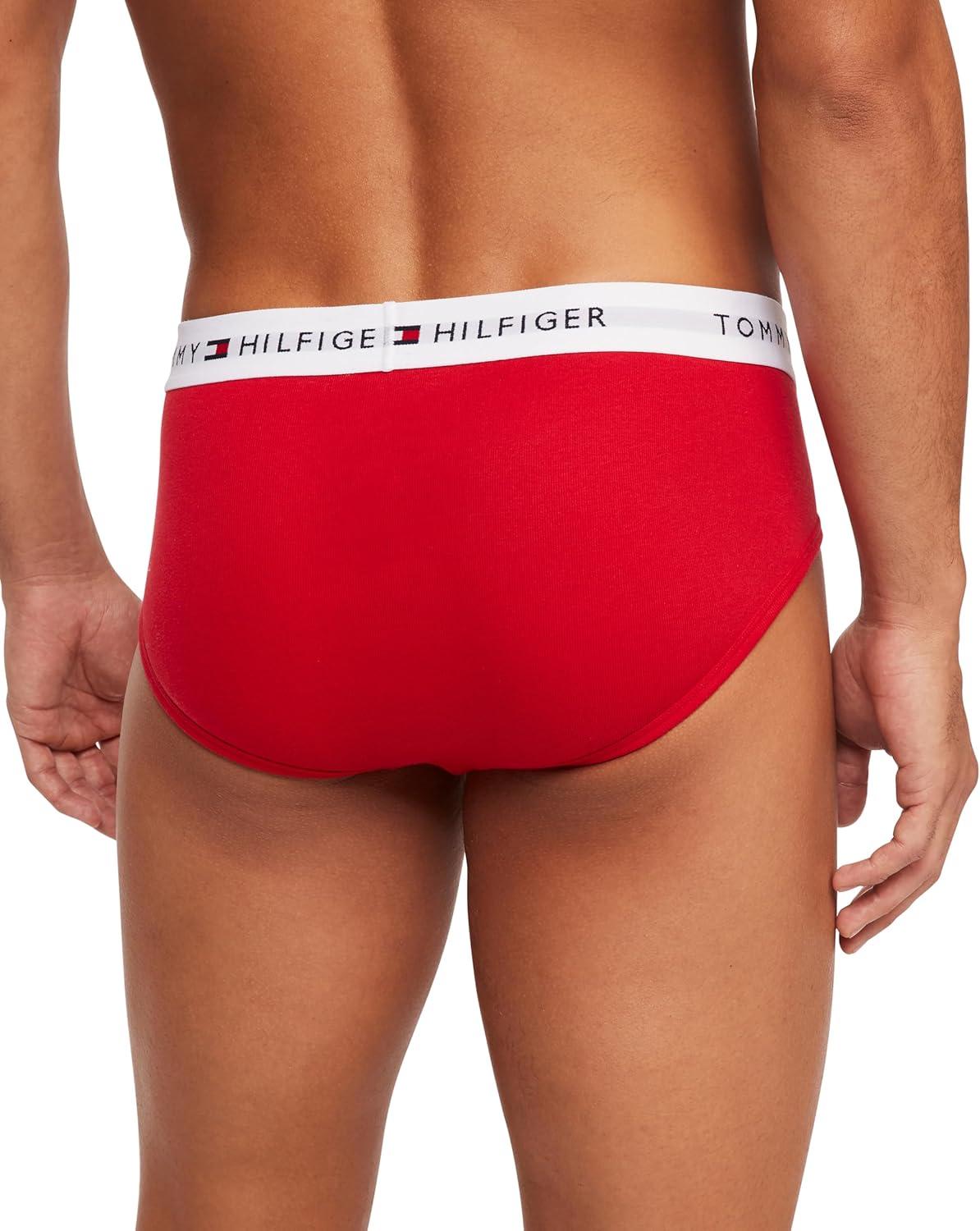 imageTommy Hilfiger Mens Cotton Classic 4Pack Brief2 Black 1 Mahogany 1 True Blue
