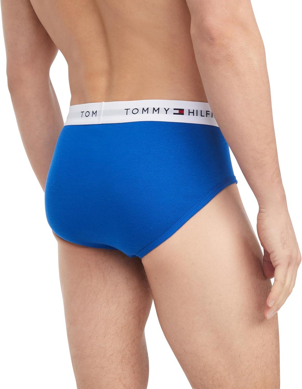 imageTommy Hilfiger Mens Cotton Classic 4Pack Brief2 Black 1 Primary Red 1 Persian Blue