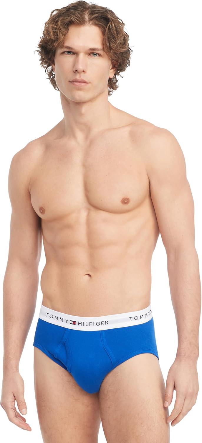 imageTommy Hilfiger Mens Cotton Classic 4Pack Brief2 Black 1 Primary Red 1 Persian Blue