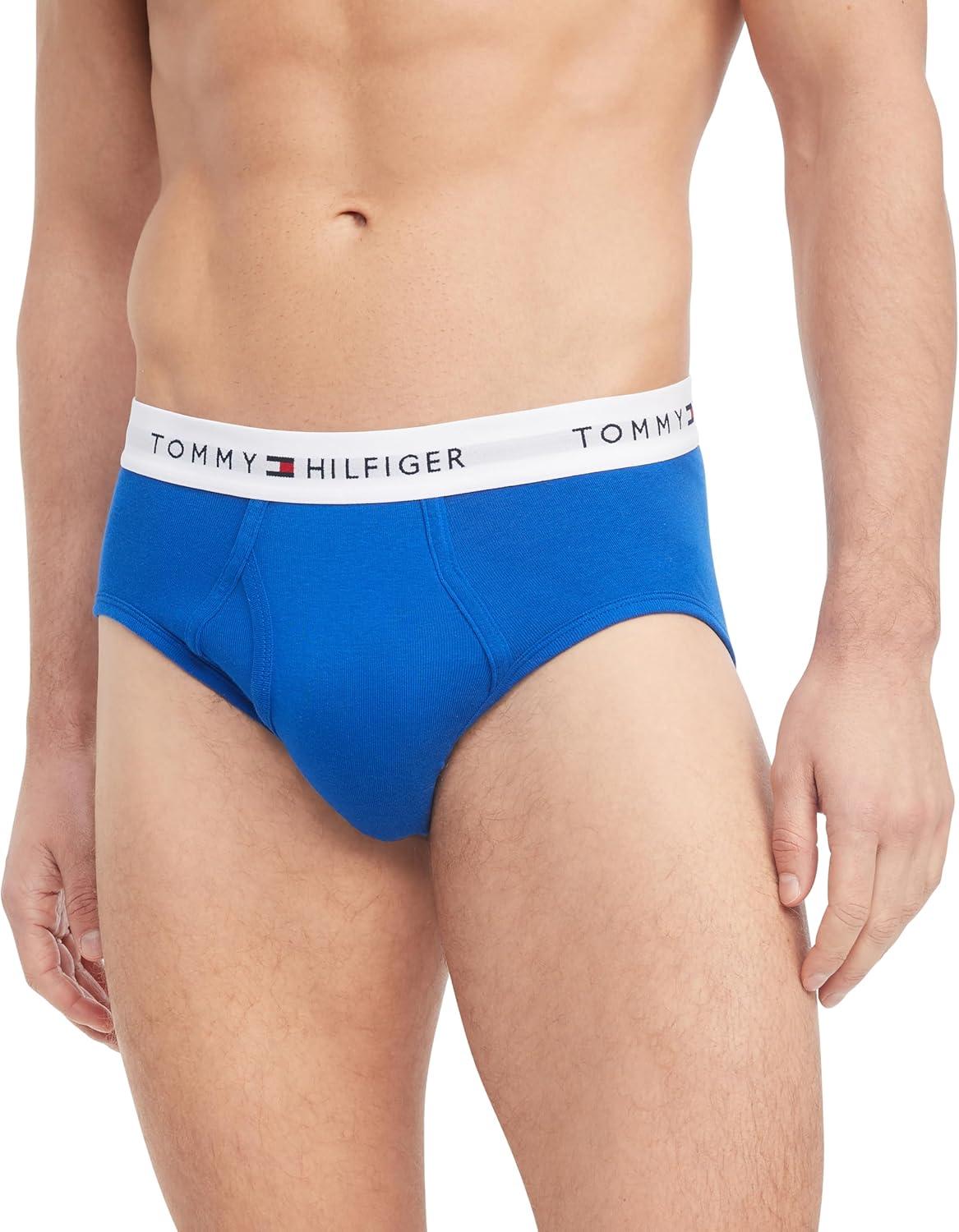 imageTommy Hilfiger Mens Cotton Classic 4Pack Brief2 Black 1 Primary Red 1 Persian Blue