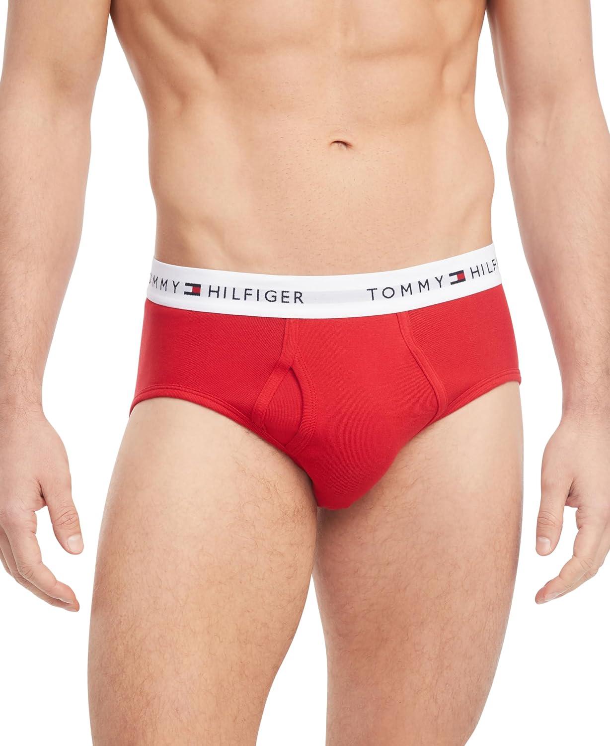 imageTommy Hilfiger Mens Cotton Classic 4Pack Brief2 Navy1 Mahogany1 White