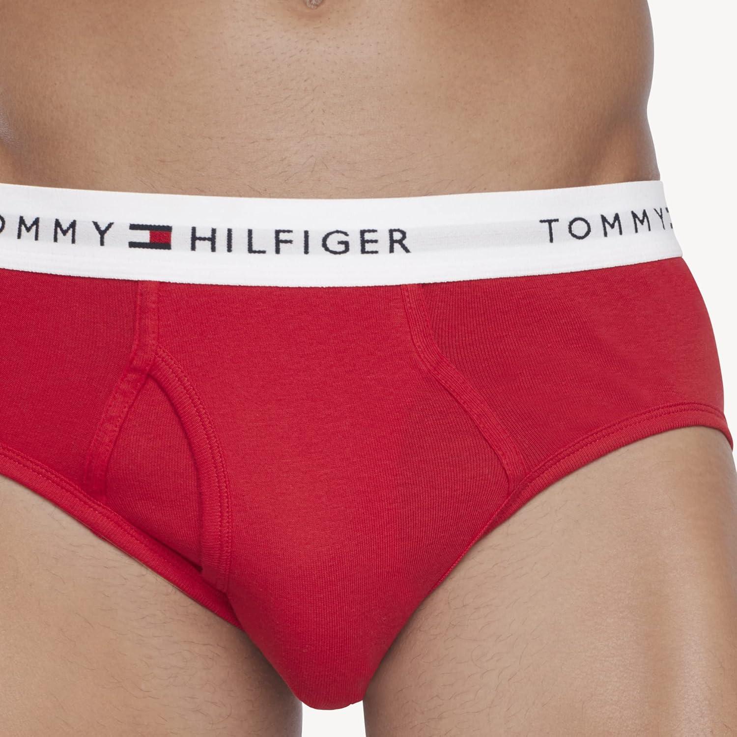 imageTommy Hilfiger Mens Cotton Classic 4Pack Brief3 Navy 2 Grey Heather 1 Red 1 White