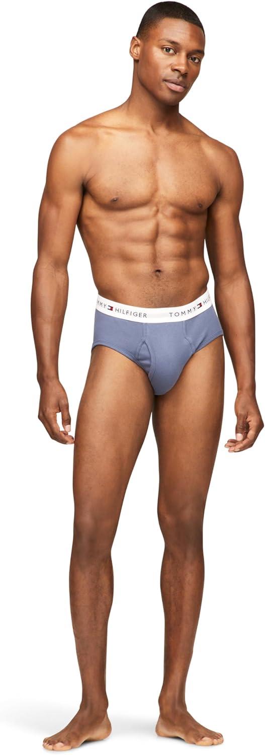 imageTommy Hilfiger Mens Cotton Classic 4Pack BriefPrimary Green Grey Heather Bank Blue Navy