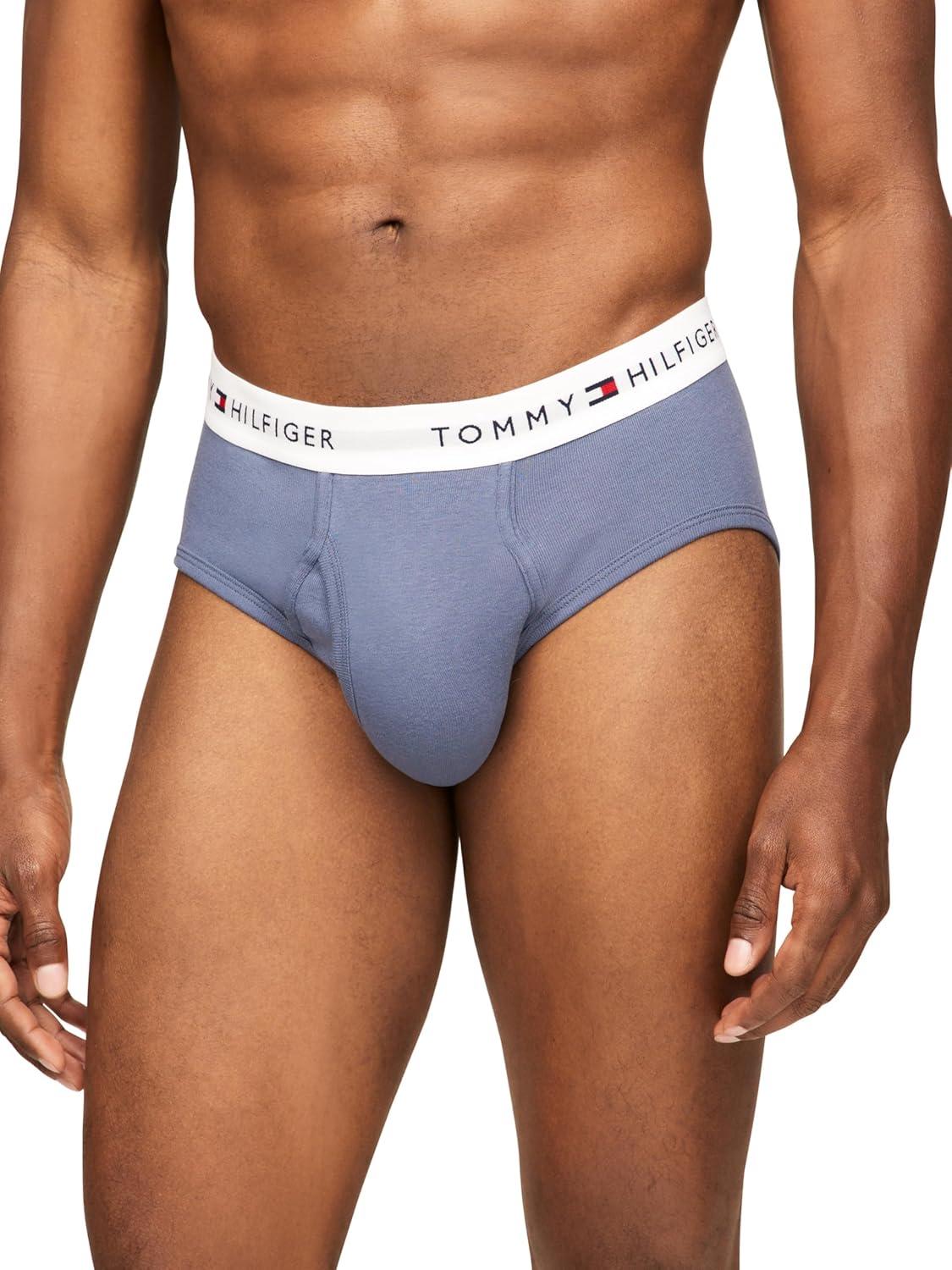 imageTommy Hilfiger Mens Cotton Classic 4Pack BriefPrimary Green Grey Heather Bank Blue Navy