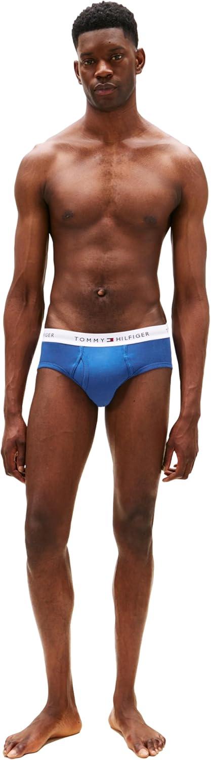 imageTommy Hilfiger Mens Cotton Classic 4Pack BriefRed Navy Blue Ocean Grey Multi