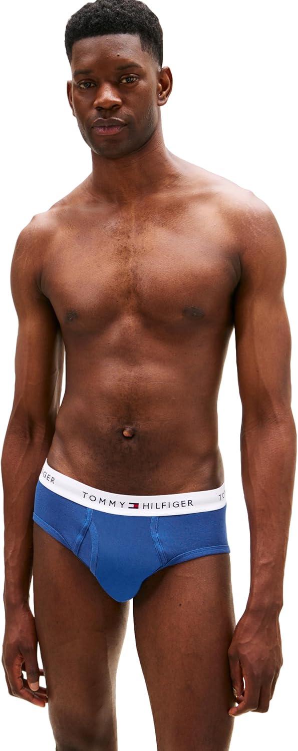 imageTommy Hilfiger Mens Cotton Classic 4Pack BriefRed Navy Blue Ocean Grey Multi