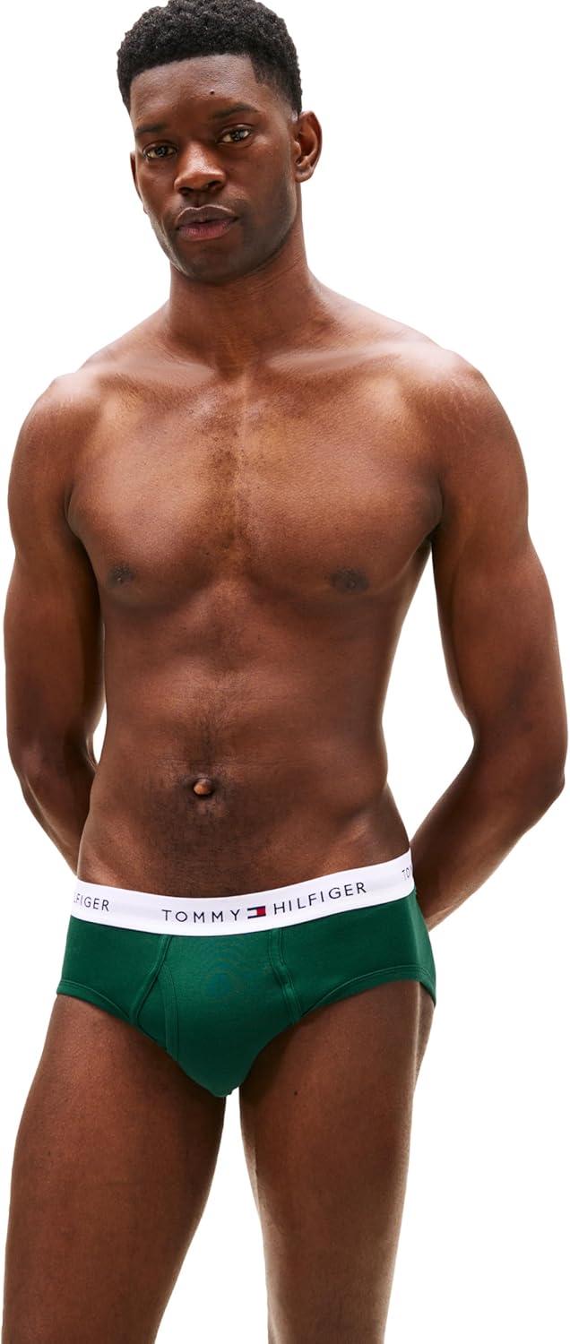 imageTommy Hilfiger Mens Cotton Classic 4Pack BriefRed Navy Blue Ocean Grey Multi
