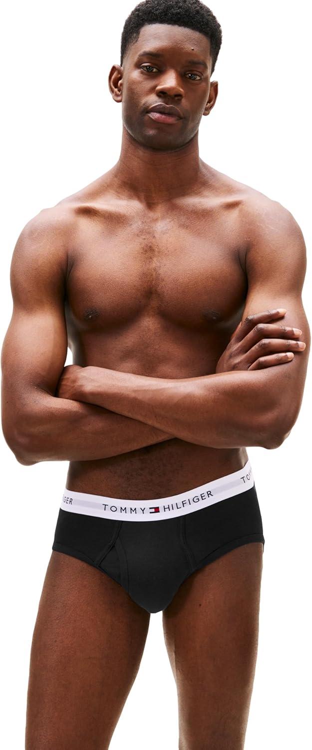imageTommy Hilfiger Mens Cotton Classic 4Pack BriefRed Navy Medieval Blue Grey Multi