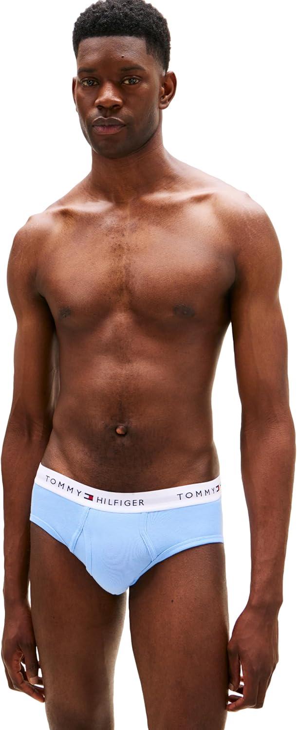 imageTommy Hilfiger Mens Cotton Classic 4Pack BriefRed Navy Medieval Blue Grey Multi