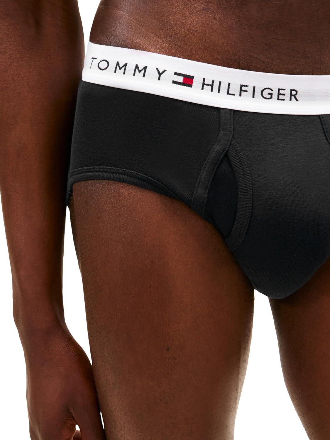 imageTommy Hilfiger Mens Cotton Classic 4Pack BriefSleepy Blue Grey Heather Deep Rouge Desert Sky