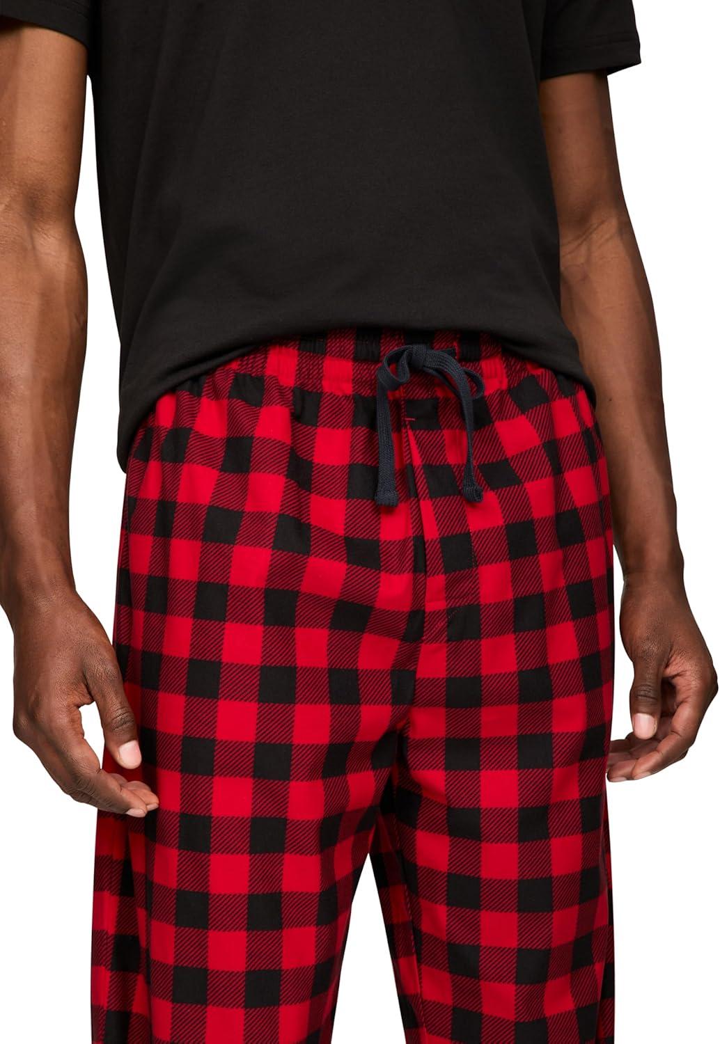 imageTommy Hilfiger Mens Cozy Fleece Sleep SetBlack Buffalo Plaid