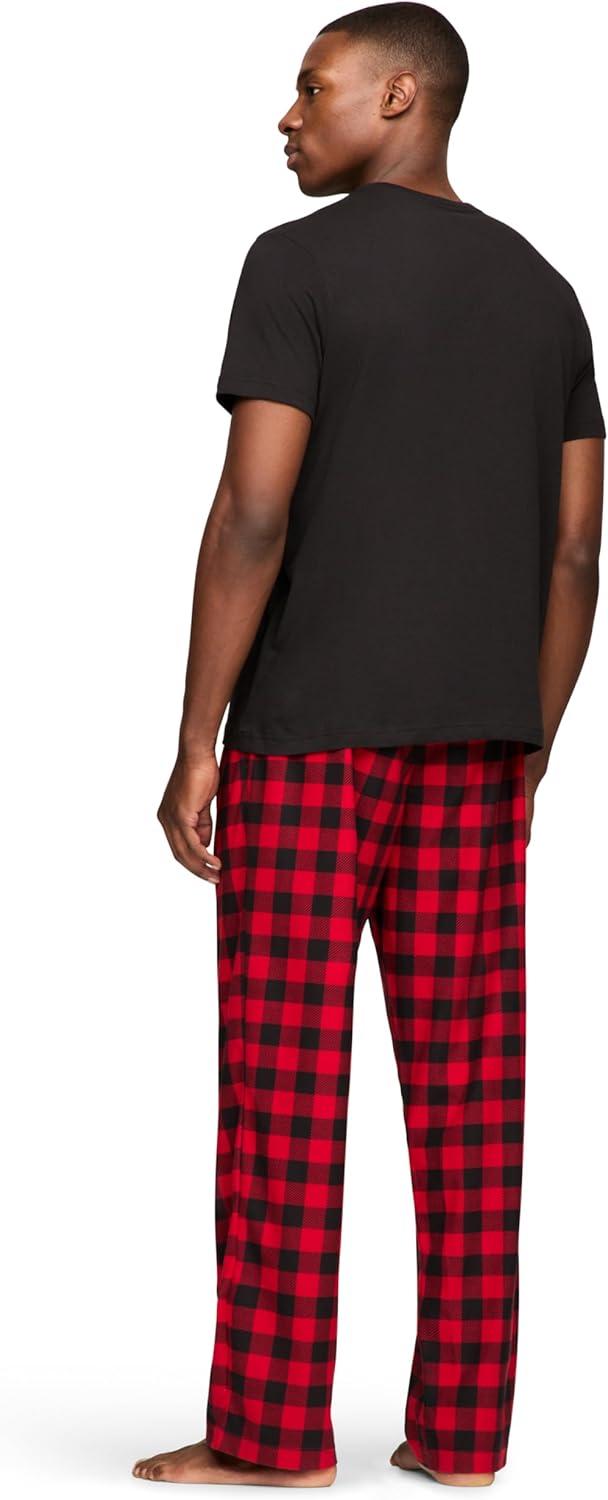imageTommy Hilfiger Mens Cozy Fleece Sleep SetBlack Buffalo Plaid