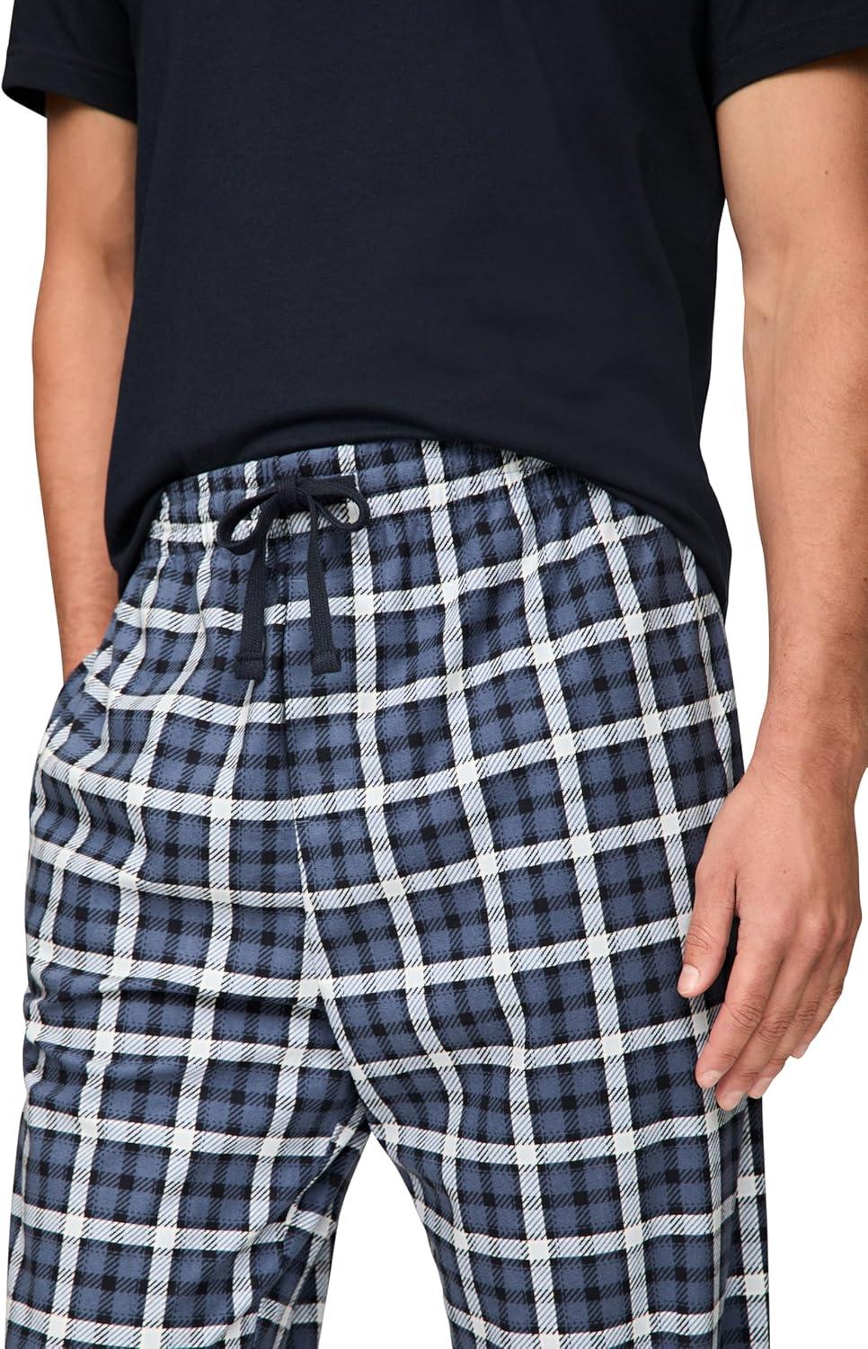 imageTommy Hilfiger Mens Cozy Fleece Sleep SetDesert Sky Bank Blue Plaid