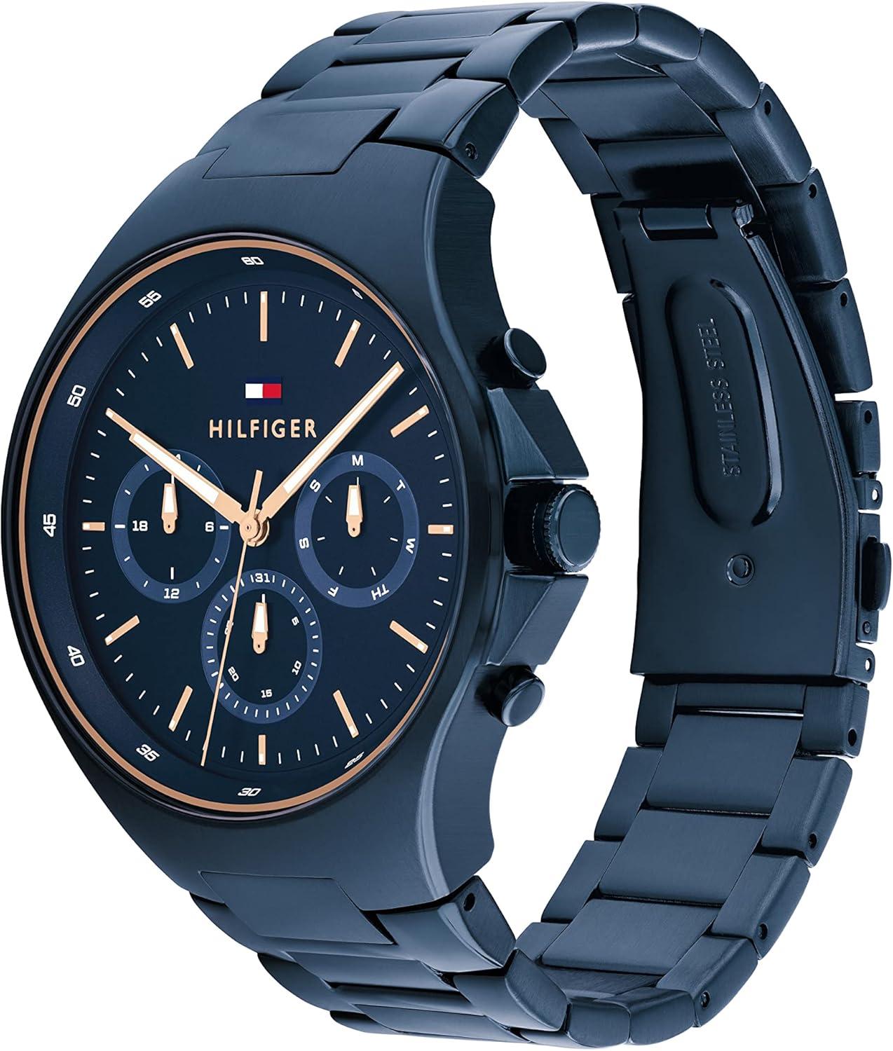 imageTommy Hilfiger Mens Fashionable Stainless Steel Quartz WatchesDark Blue