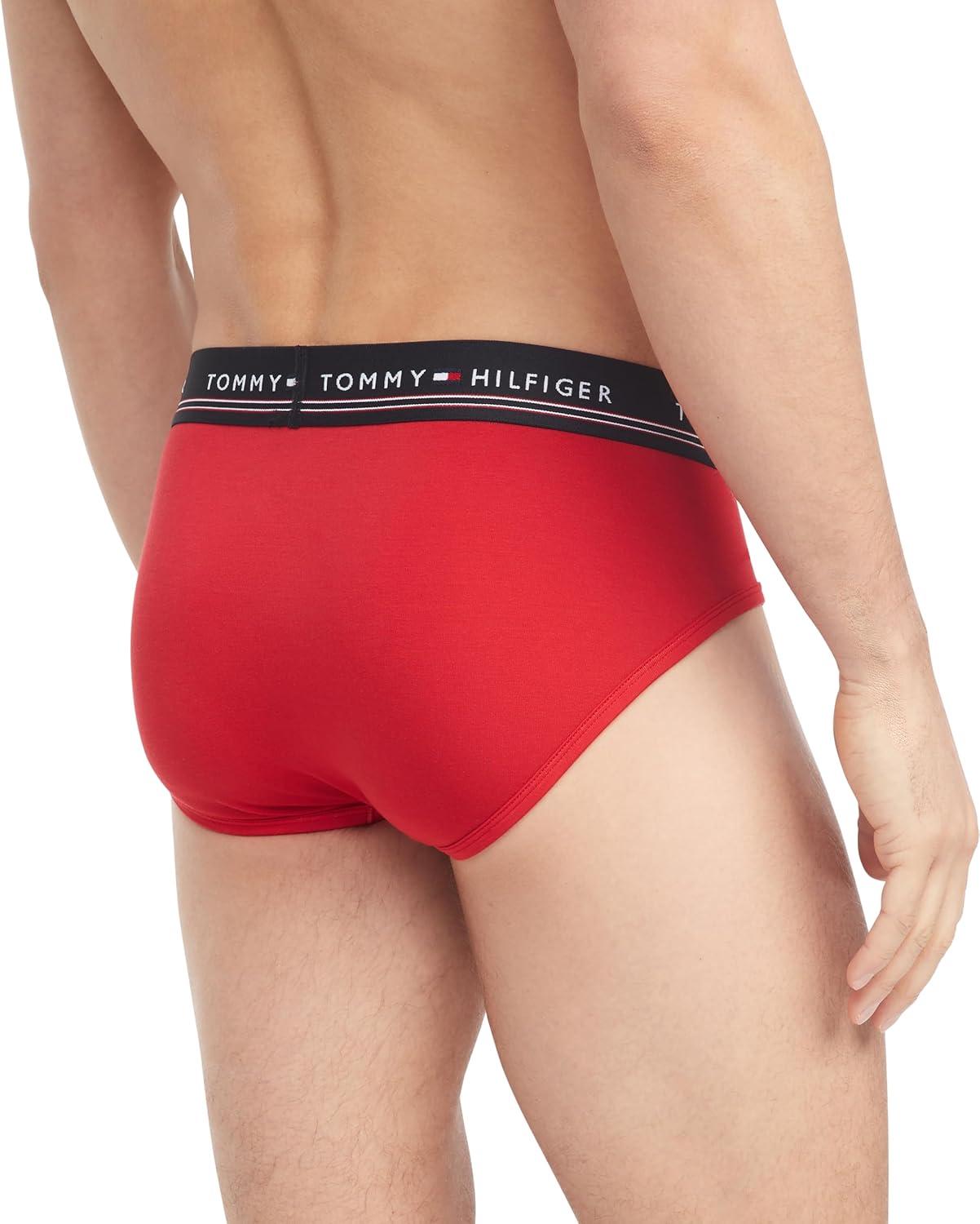 imageTommy Hilfiger Mens Modal 3Pack BriefPrimary Red Royalty Navy