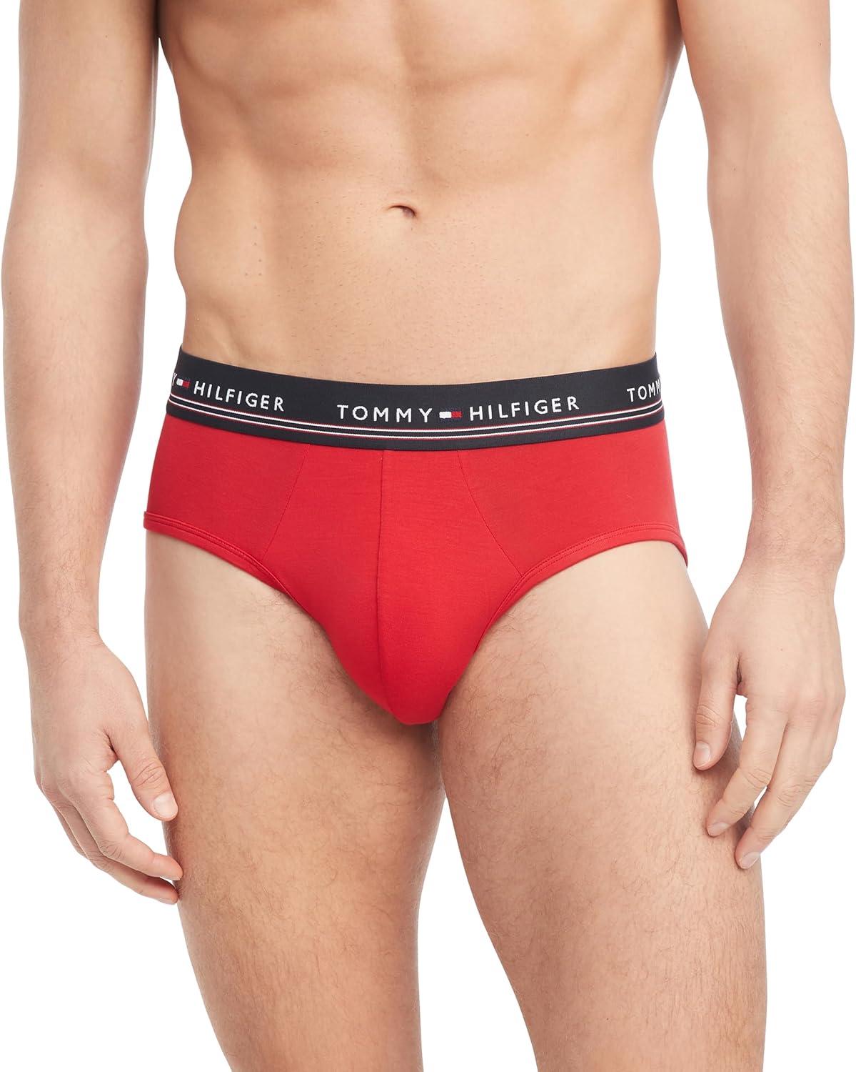 imageTommy Hilfiger Mens Modal 3Pack BriefPrimary Red Royalty Navy