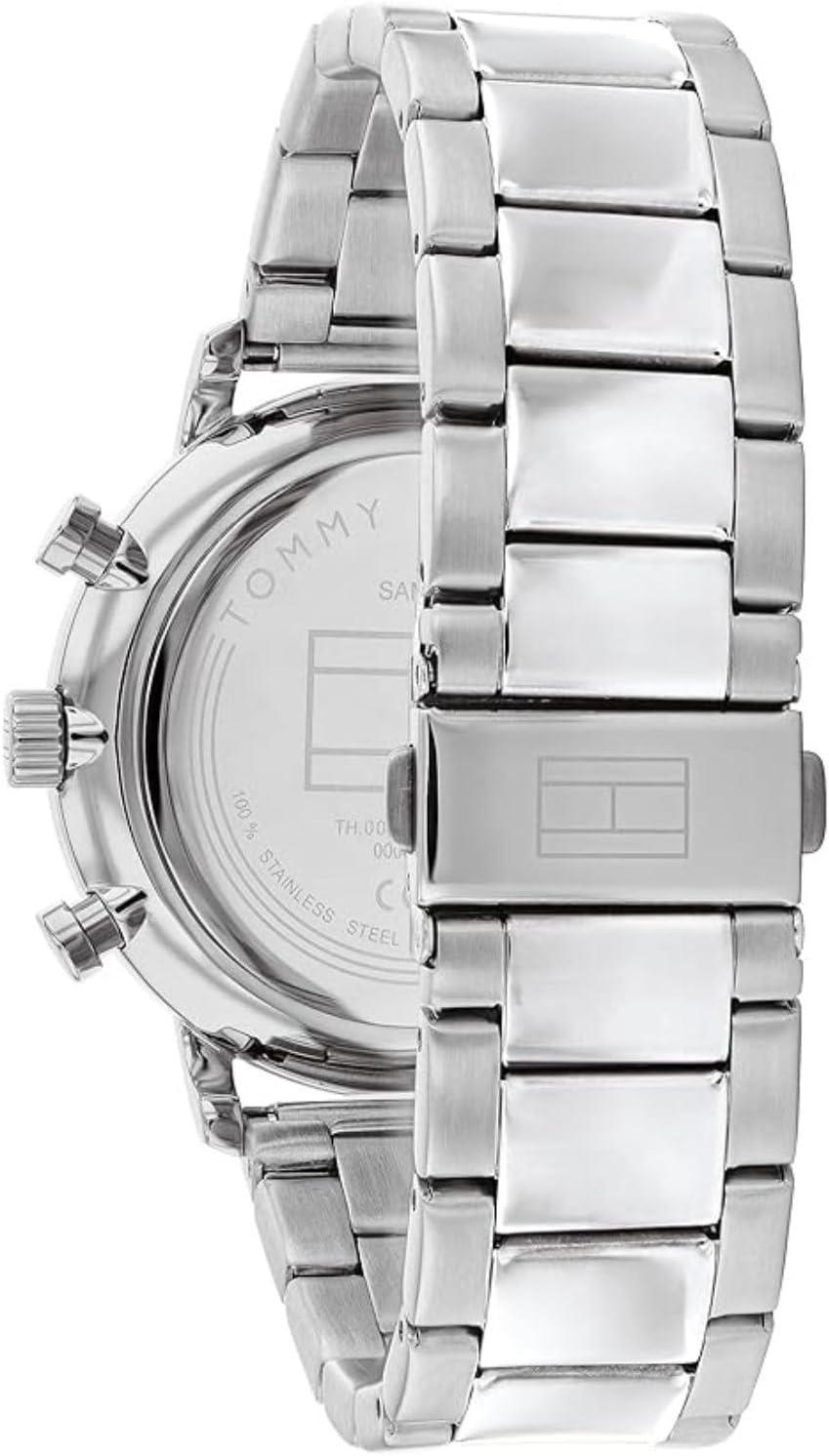 imageTommy Hilfiger Mens Multifunction Quartz Watch Classic Roman Numerals OpenHeart Dial Modern Dress Watch Gift for HimBlue