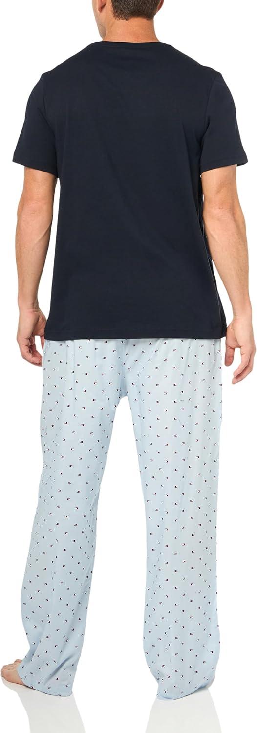 imageTommy Hilfiger Mens Poplin Sleep SetNavy Breezy Blue Micro Flag