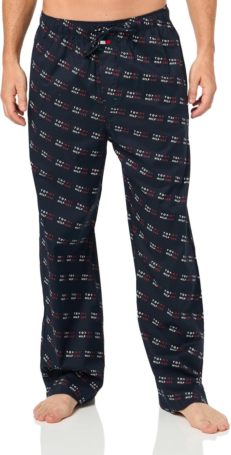 imageTommy Hilfiger Mens Poplin Sleep SetWhite Navy Logo Print