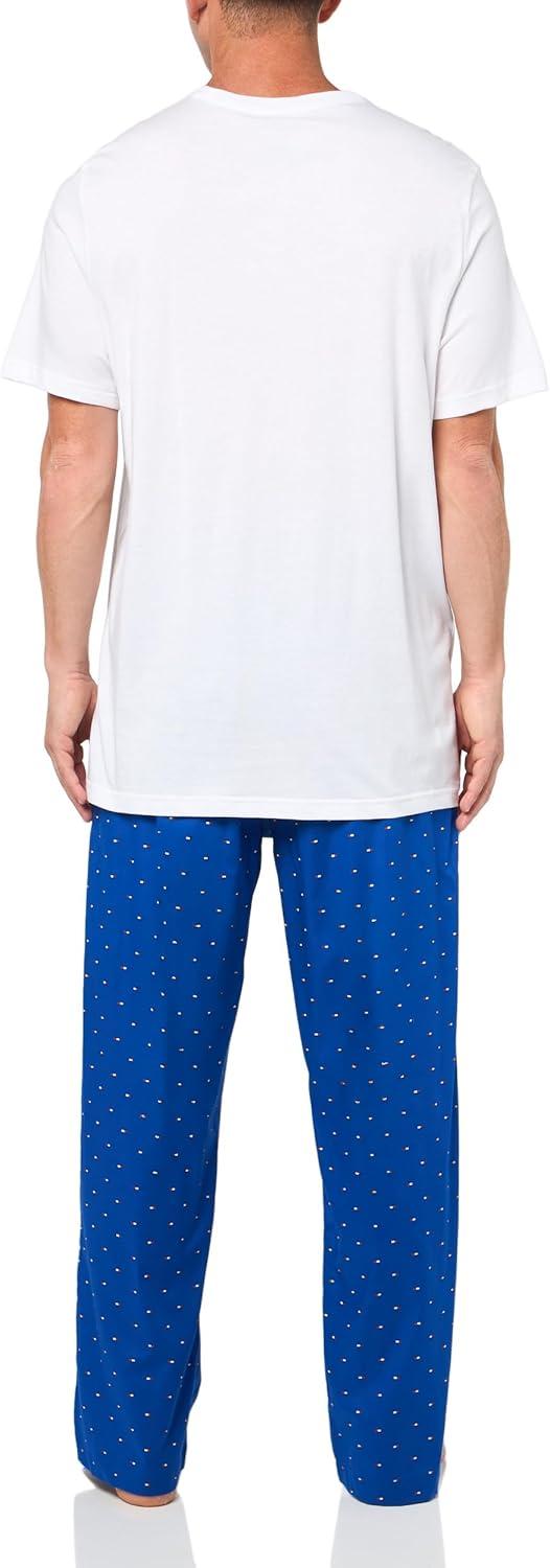 imageTommy Hilfiger Mens Poplin Sleep SetWhite Royalty Micro Flag