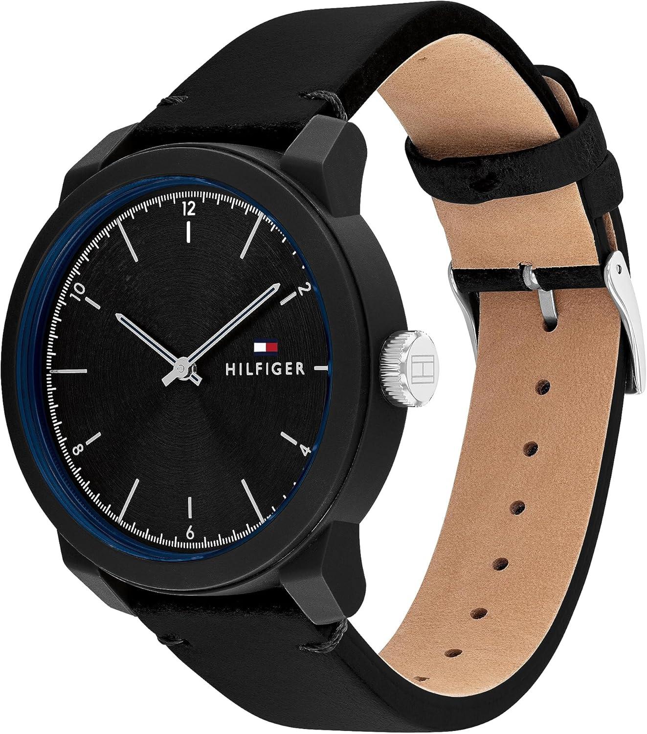 imageTommy Hilfiger Mens Quartz Watch with Black Dial Model 1710542