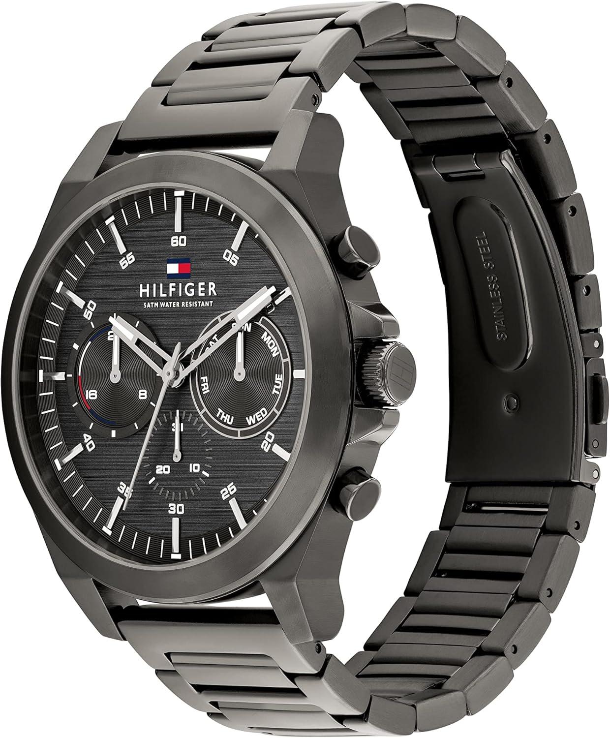 imageTommy Hilfiger Mens Stainless Steel Quartz Watches Timekeeping with StyleGunmetalGray Steel
