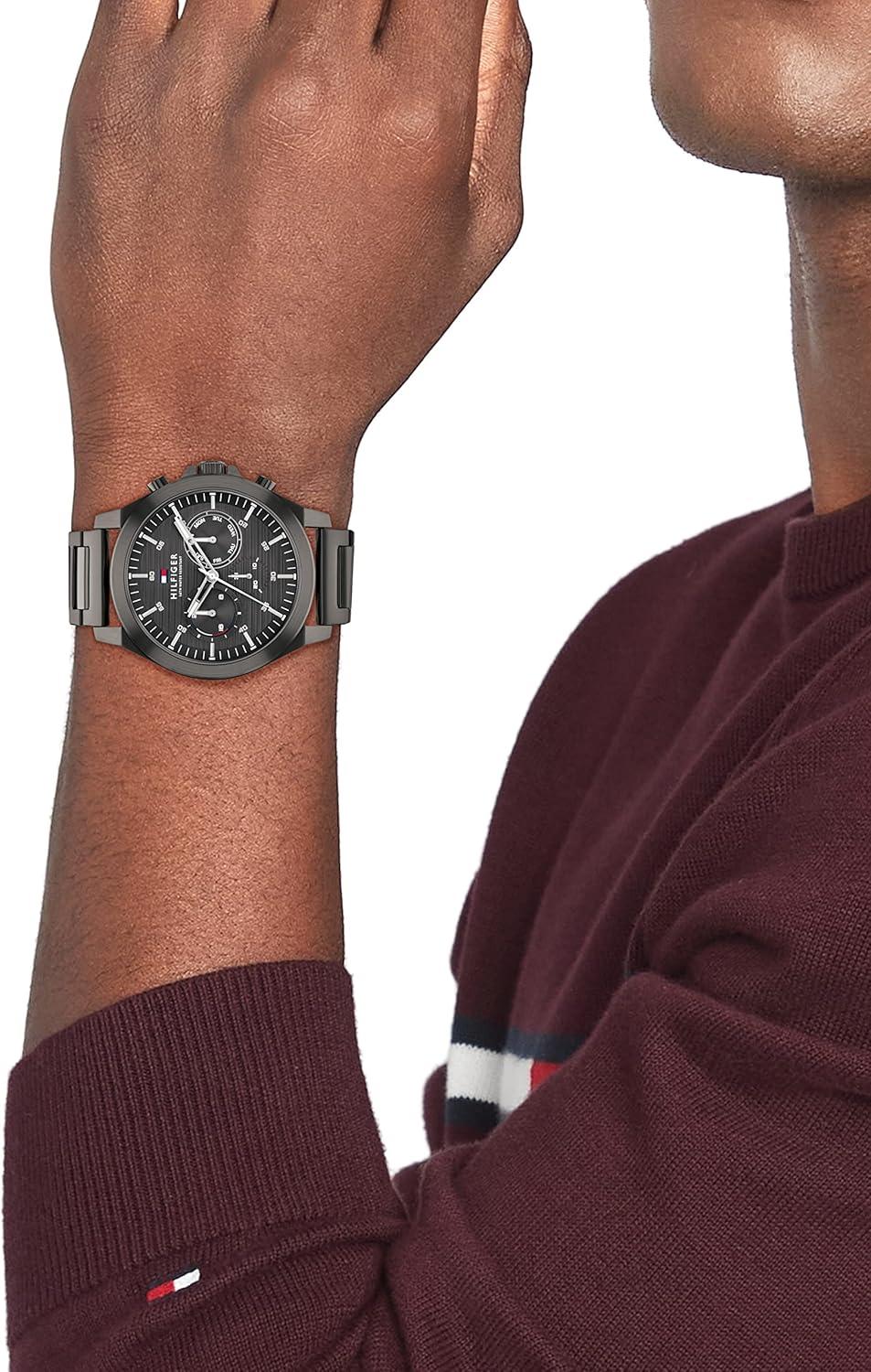 imageTommy Hilfiger Mens Stainless Steel Quartz Watches Timekeeping with StyleGunmetalGray Steel