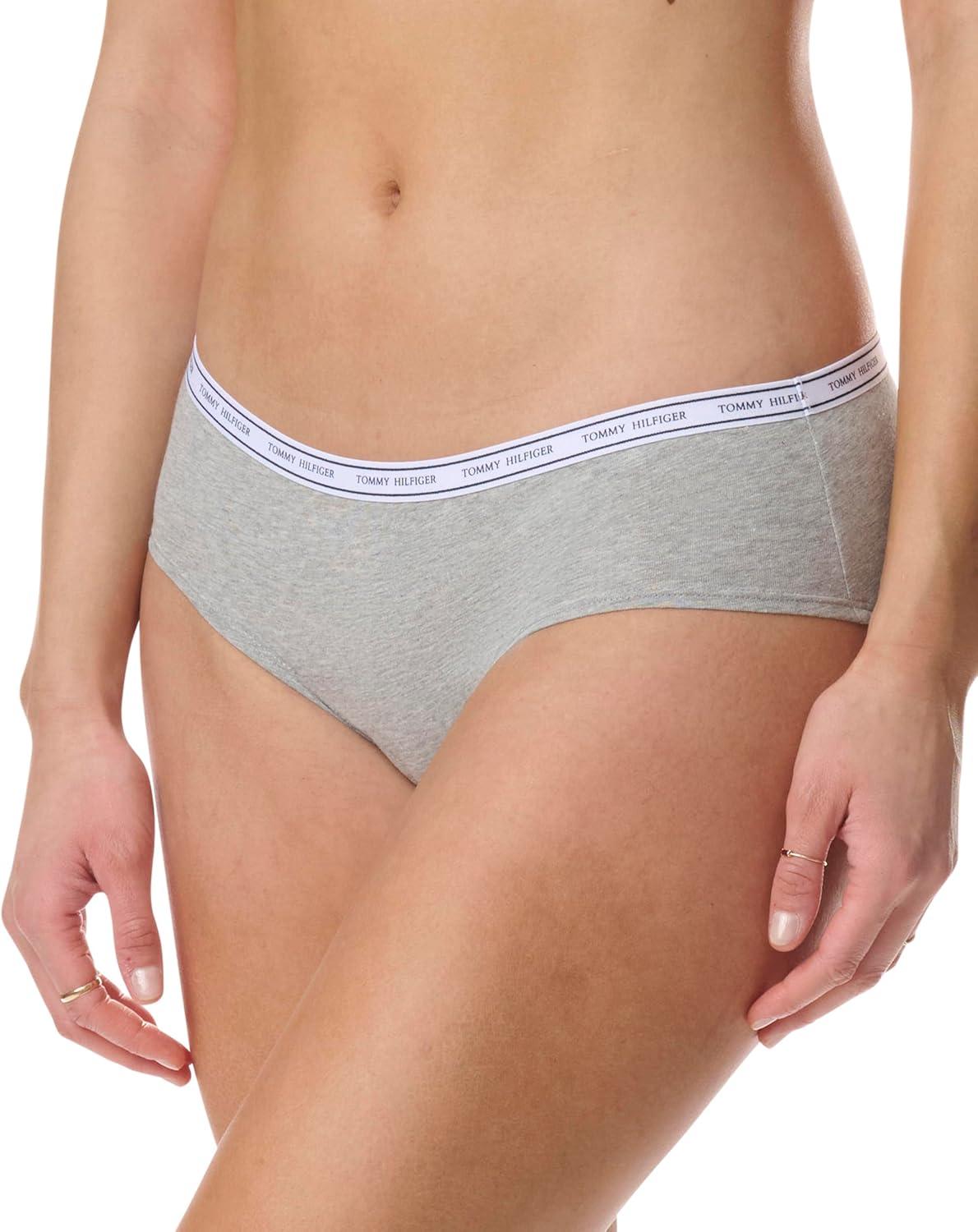 imageTommy Hilfiger Womens Cotton Hipster Panty MultipackHeather GreyNavy Red Black
