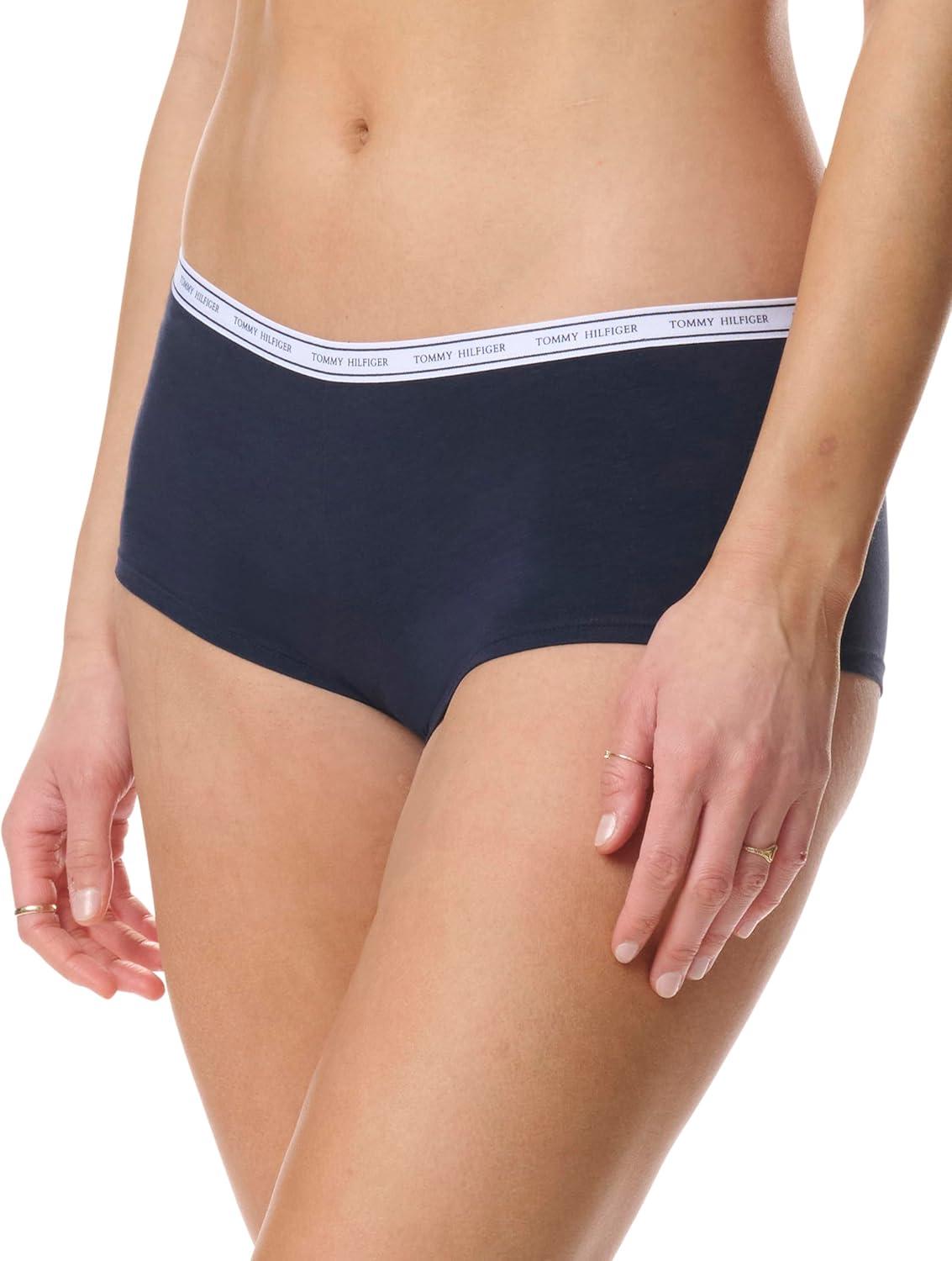 imageTommy Hilfiger Womens Intimate Underwear Basics CottonSoft Boyshort Panties 6PackNavy Red Heather Grey Black Heather Grey