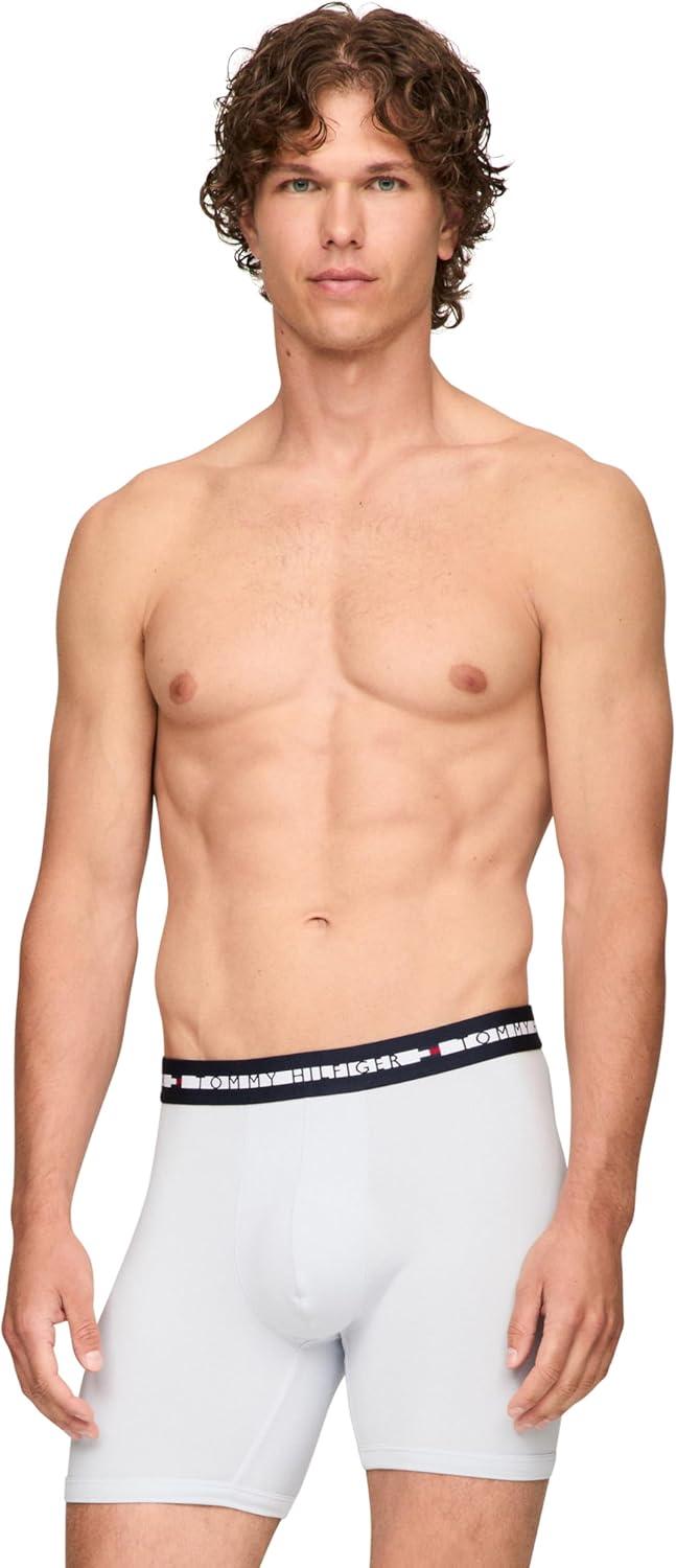 imageTommy Hilfiger mens Comfort Plus 3pack Boxer BriefBreezy Blue Bank Blue Navy