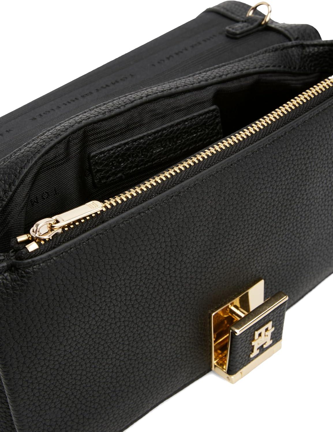 imageTommy Hilfiger womens Chain Flap Crossbody Bag With Removable Crossbody StrapBlack