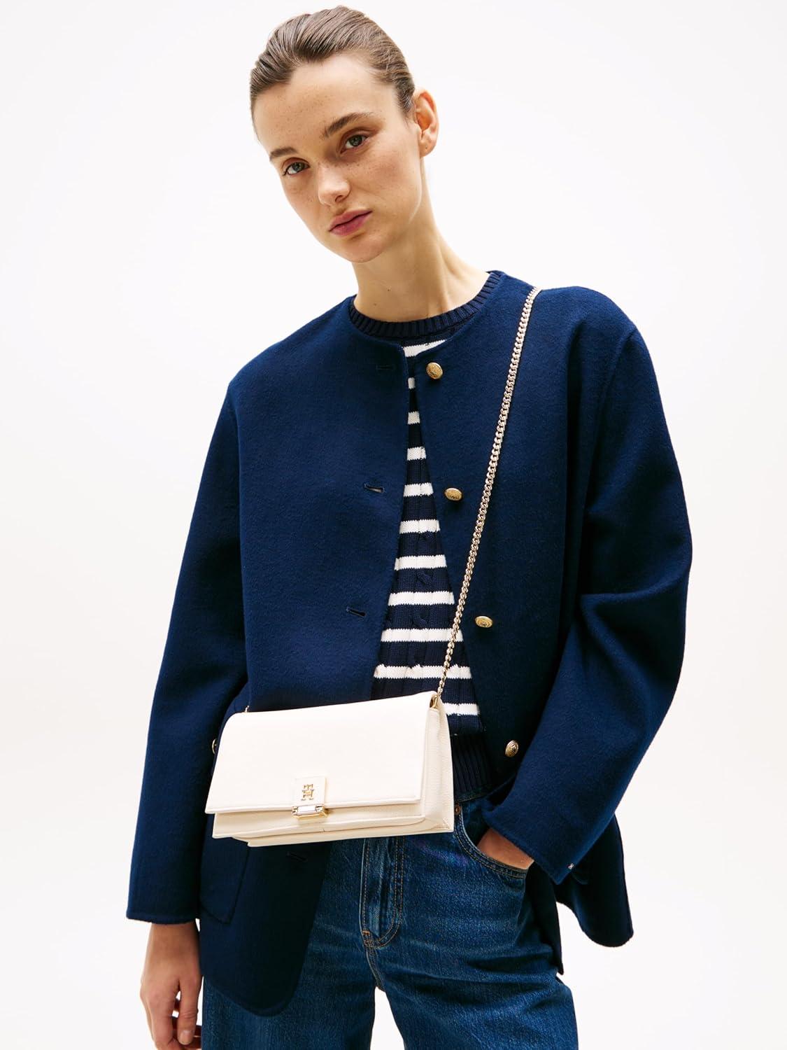 imageTommy Hilfiger womens Chain Flap Crossbody Bag With Removable Crossbody StrapSugarcane