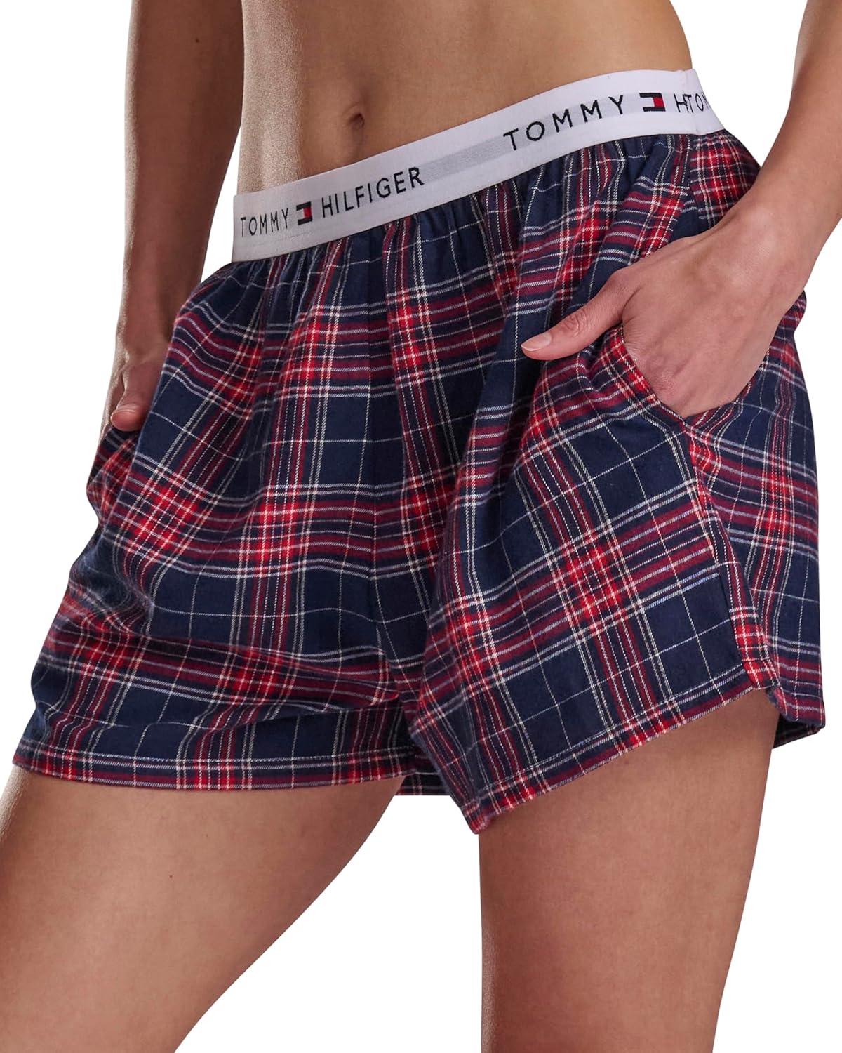imageTommy Hilfiger womens Flannel Sleep BoxerSky Captain Yarndye Plaid