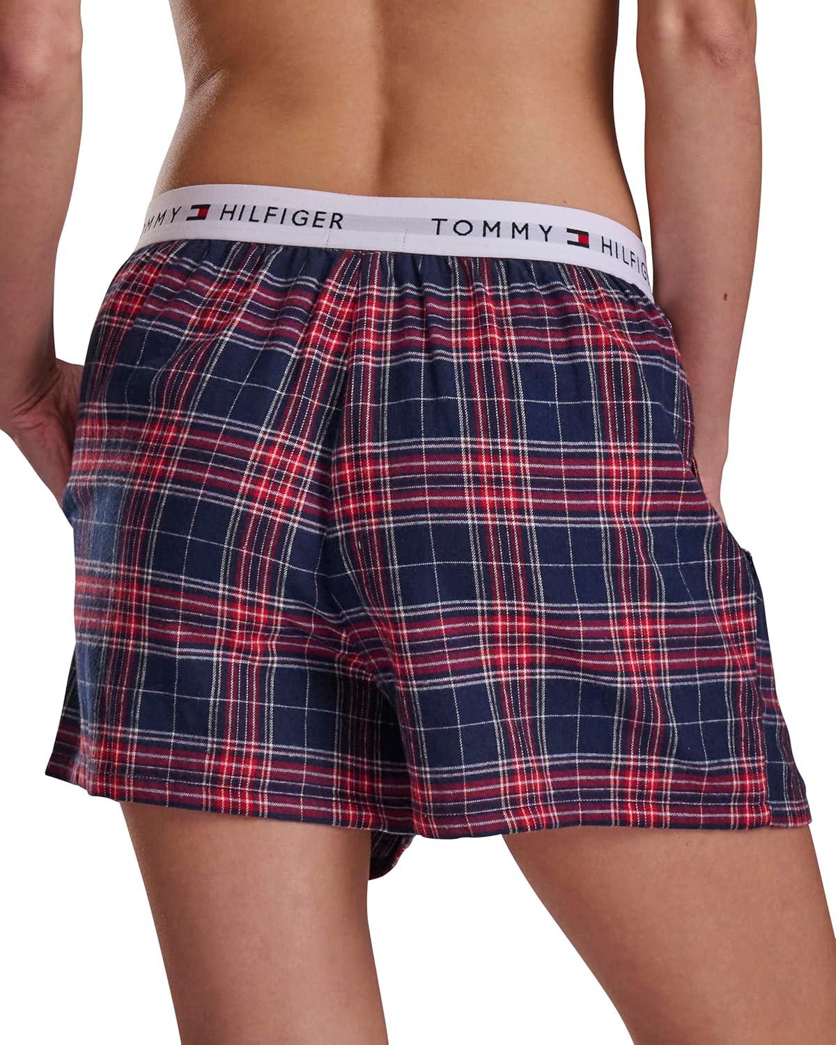 imageTommy Hilfiger womens Flannel Sleep BoxerSky Captain Yarndye Plaid