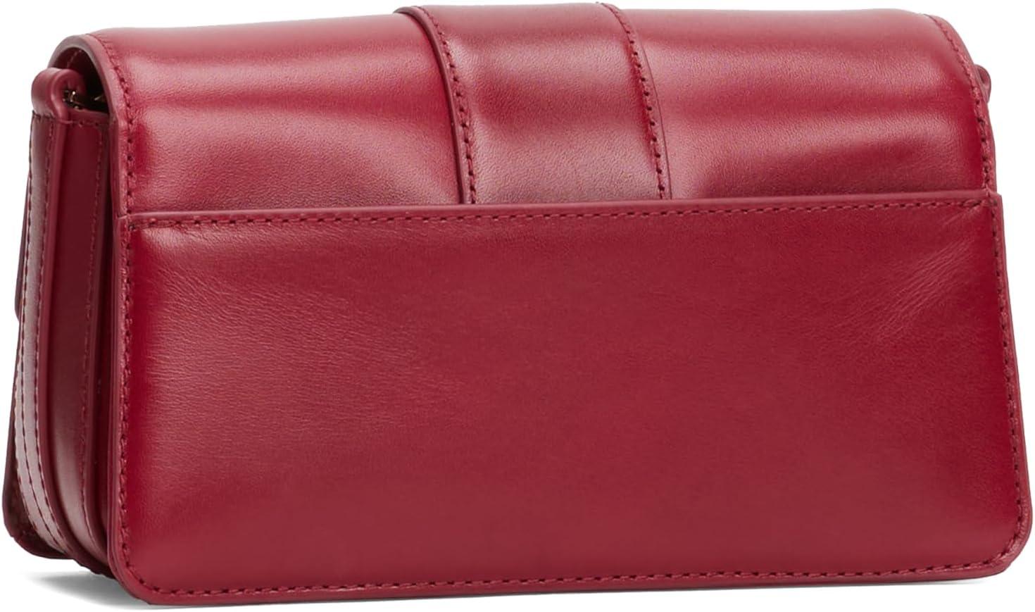 imageTommy Hilfiger womens Heritage Leather Crossbody Bag With Chain Crossbody StrapRouge
