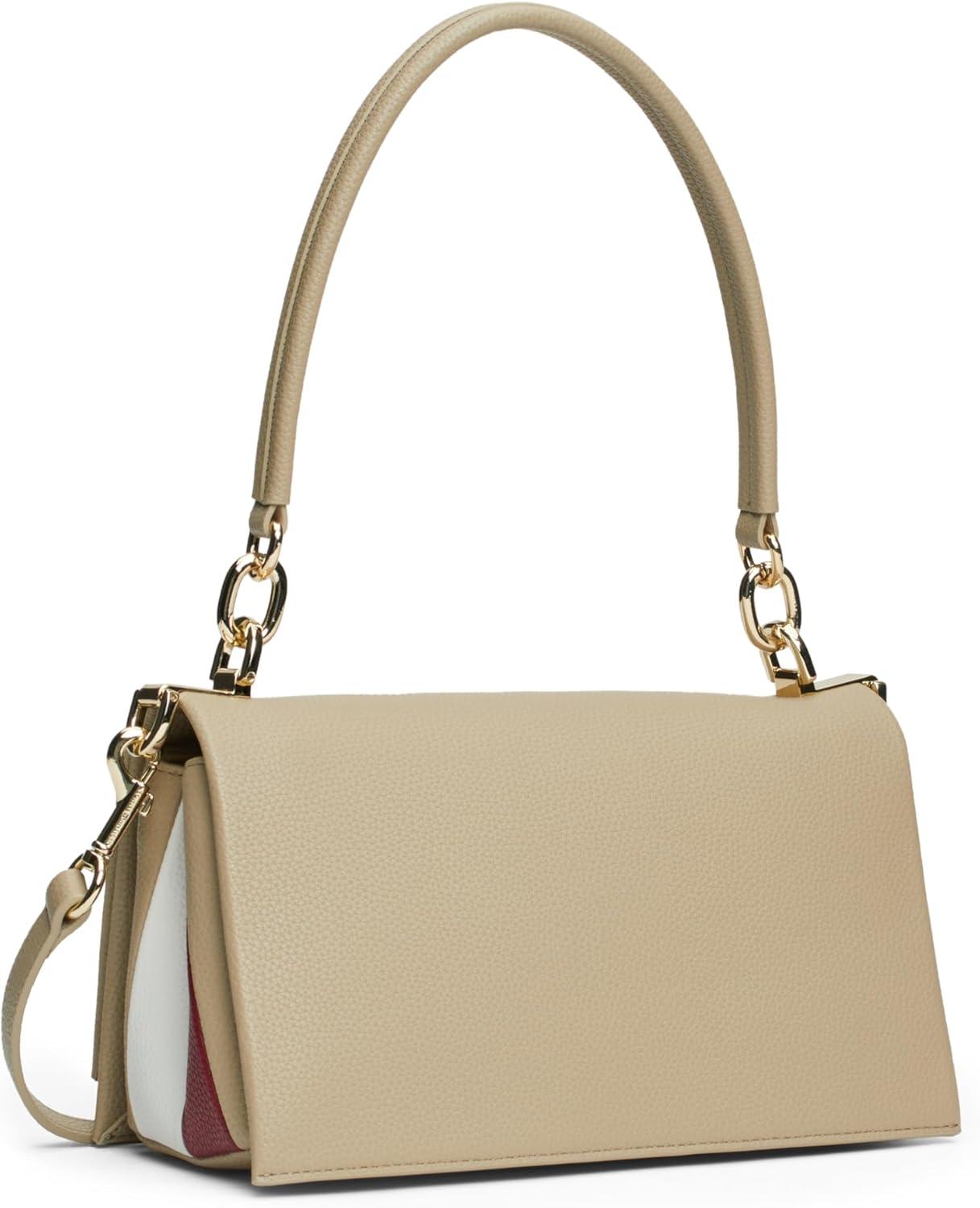 imageTommy Hilfiger womens Leather Shoulder Bag With Removable Crossbody StrapBeige