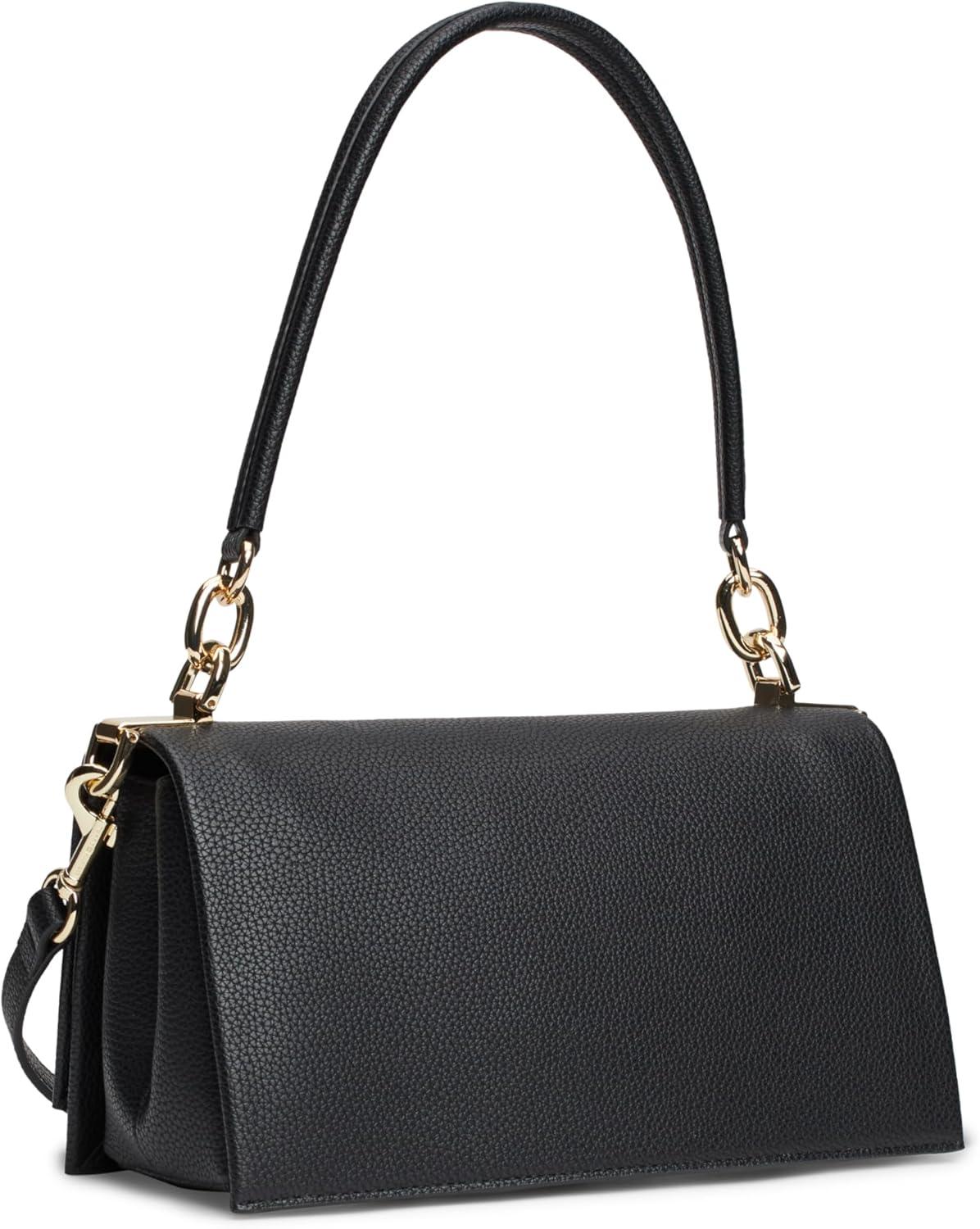 imageTommy Hilfiger womens Leather Shoulder Bag With Removable Crossbody StrapBlack