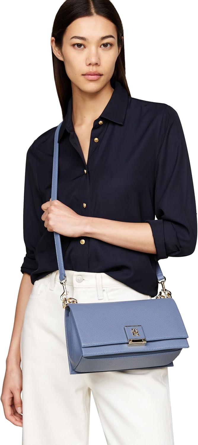 imageTommy Hilfiger womens Leather Shoulder Bag With Removable Crossbody StrapFaded Ink