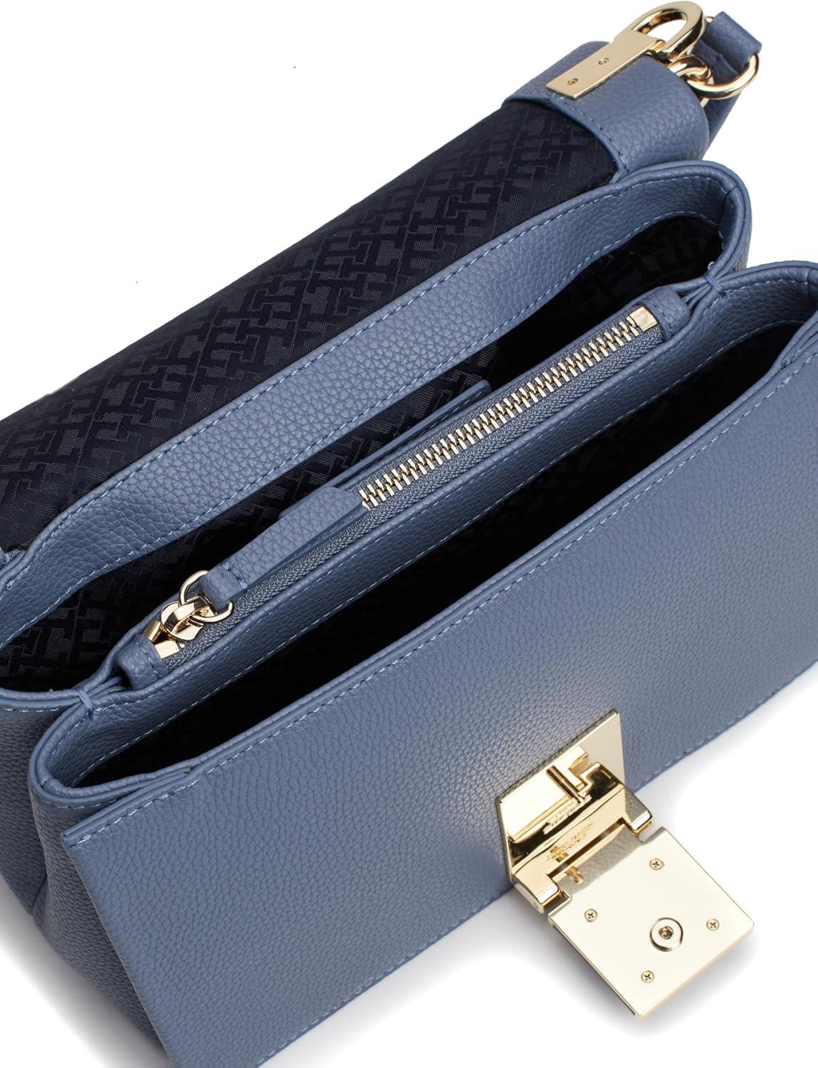 imageTommy Hilfiger womens Leather Shoulder Bag With Removable Crossbody StrapFaded Ink
