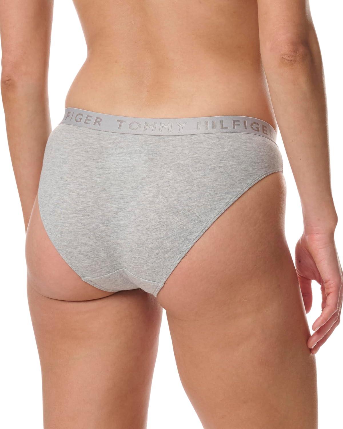 imageTommy Hilfiger womens Logo Waistband Cotton Bikini 6 PackHeather GreyBright WhiteBlack