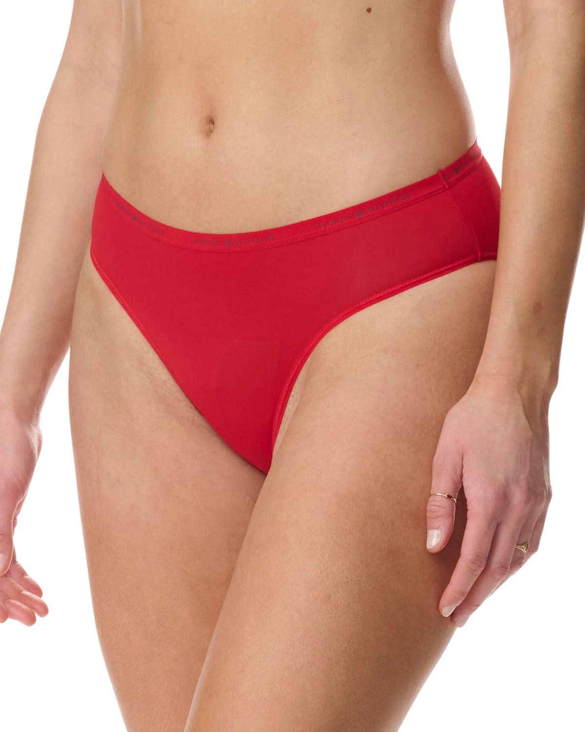 imageTommy Hilfiger womens Logo Waistband Micro Bikini 6 PackTango RedMicro ChipBlack
