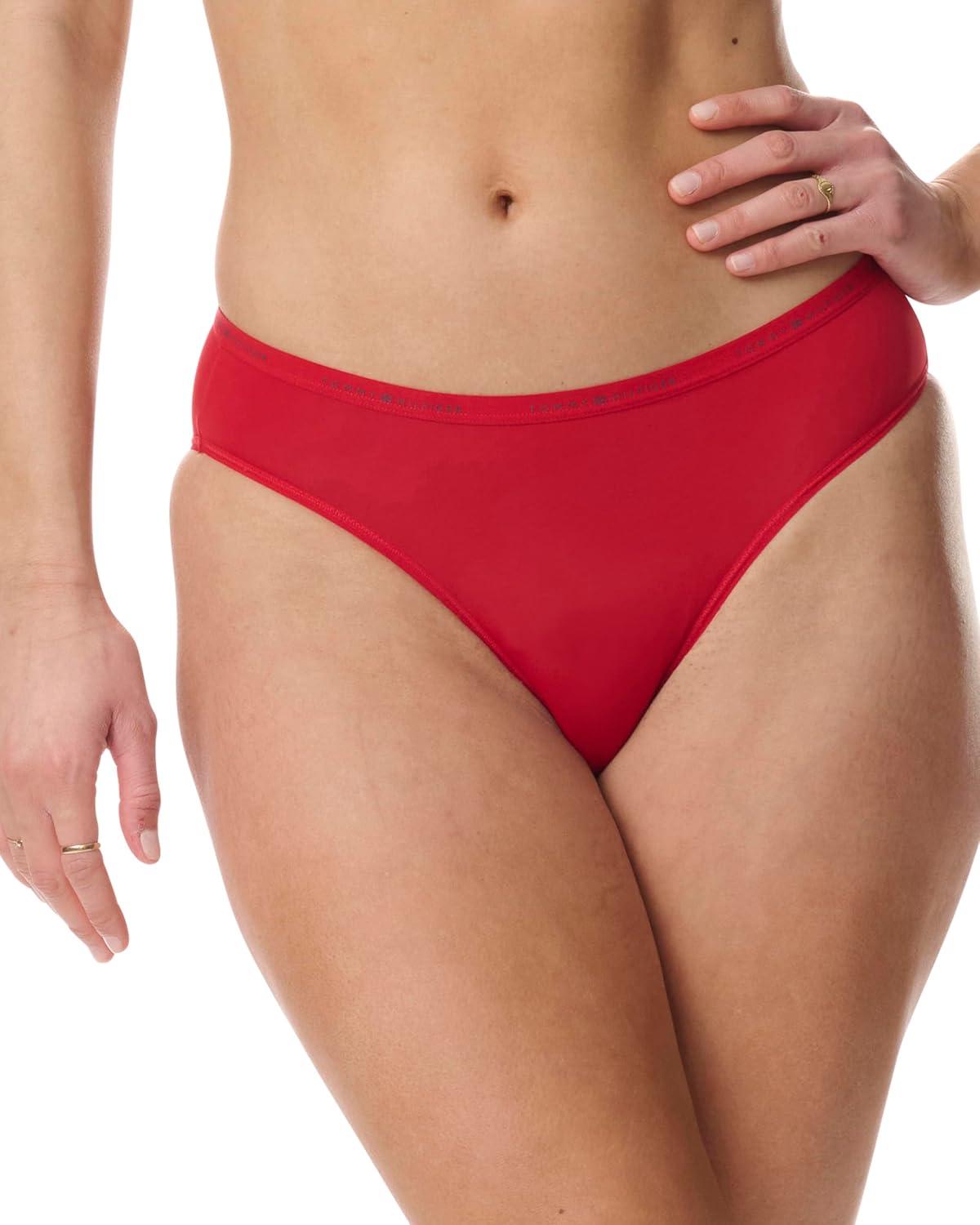 imageTommy Hilfiger womens Logo Waistband Micro Bikini 6 PackTango RedMicro ChipBlack
