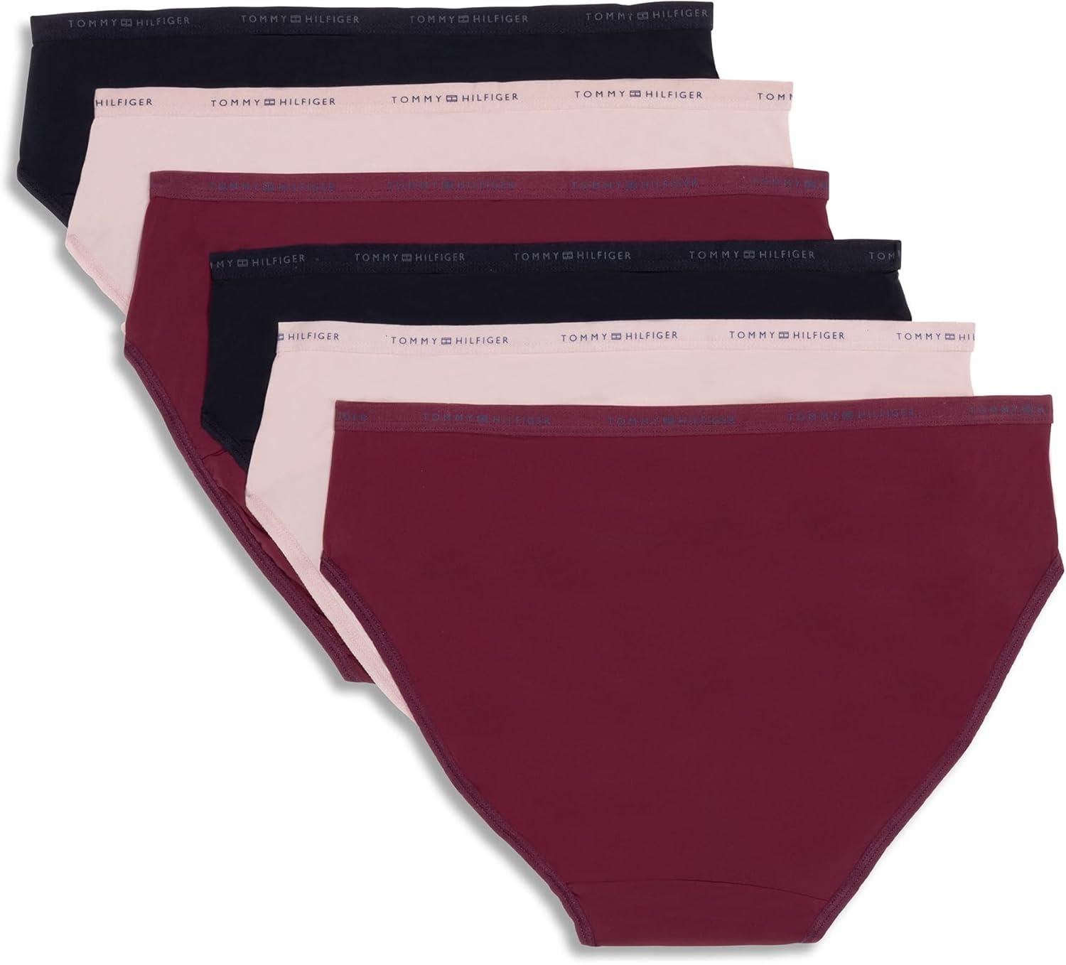 imageTommy Hilfiger womens Logo Waistband Micro Bikini 6 PackWindsor WineBalanced BeigeBlack