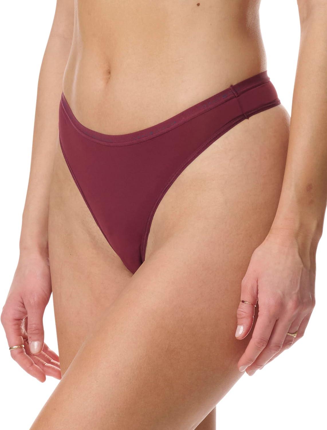 imageTommy Hilfiger womens Logo Waistband Micro Thong 6 PackWindsor WineBalanced BeigeBlack